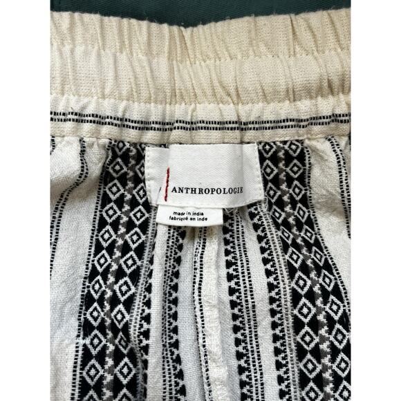 Anthropologie Pants Womens Large Cream Black Essential Beach Boho Aztec Tassel - Picture 11 of 14